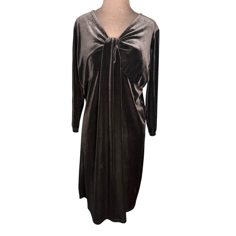 Y2K Velvet Babydoll Minimalist Knee Length Dress Womens Size 14/16 Whimsigoth